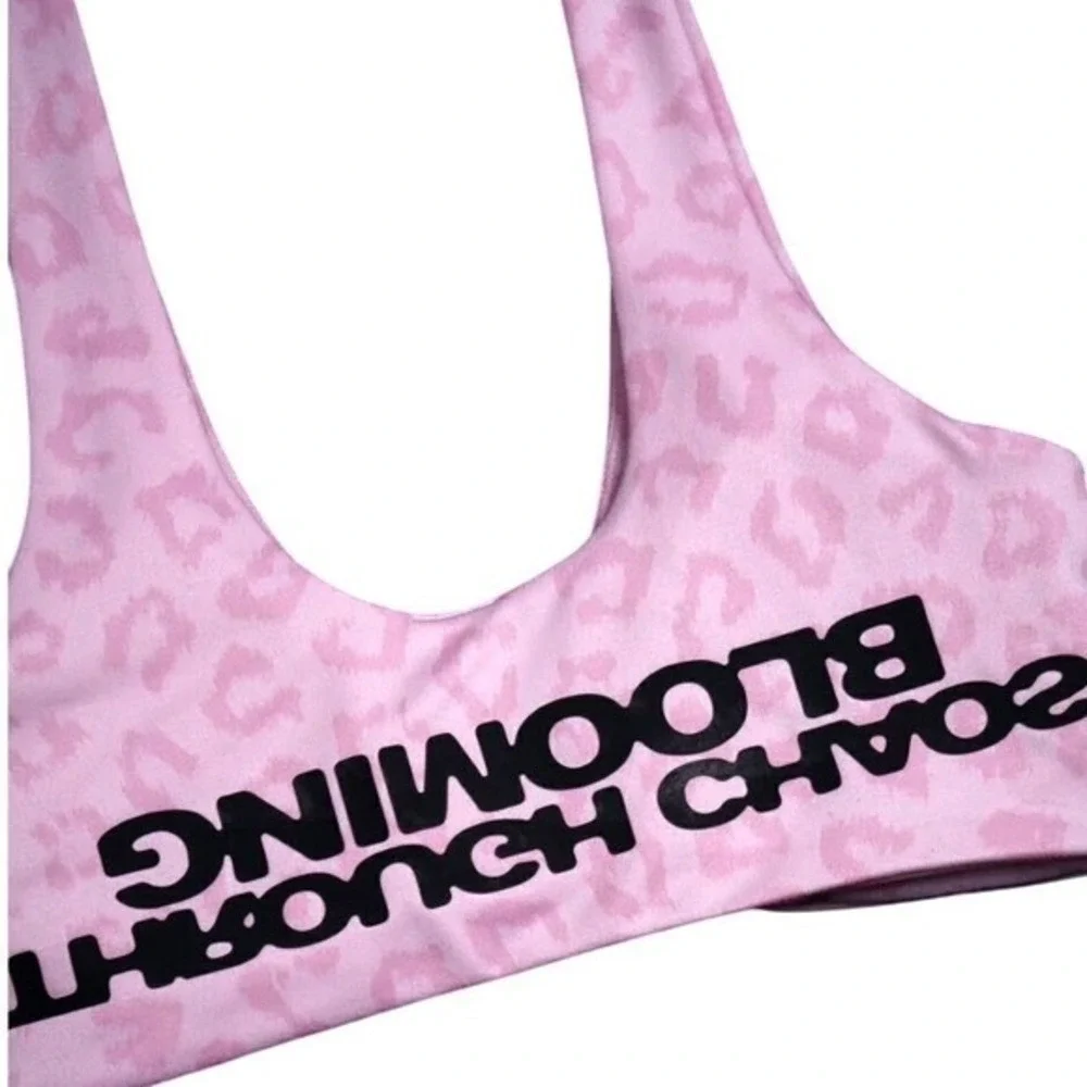 Civil Regime Baby Pink Cheetah Twist Bra Size Medium